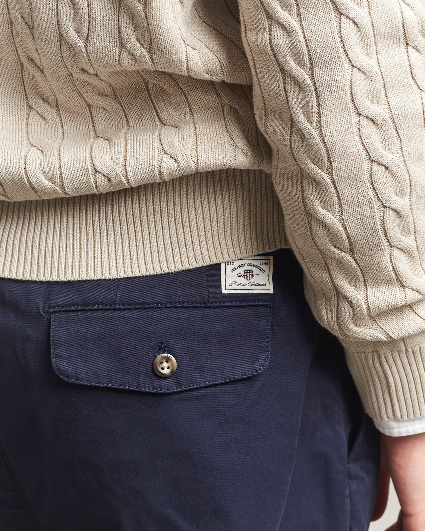 Heren | Broeken | Gant | Relaxed Fit Pleated Cotton Twill Pants Evening Blue