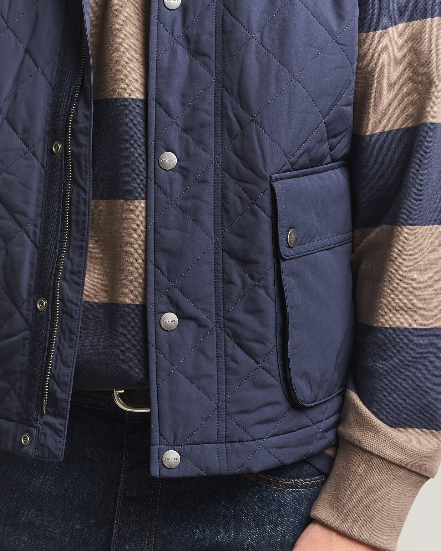 Heren | Gilets | Gant | Classic Quilted Vest Evening Blue