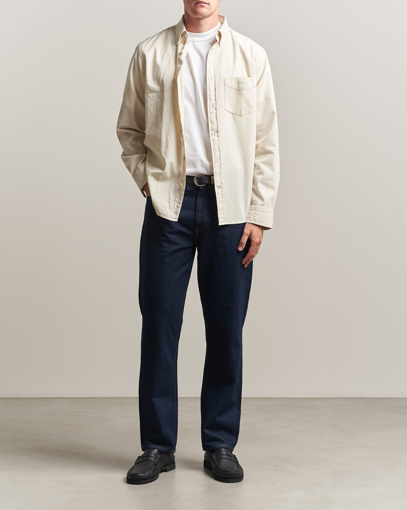 Heren | Jeans | Gant | Straight Fit Jeans Dark Blue