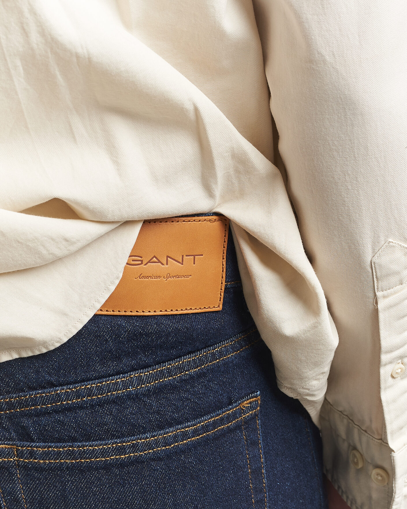 Heren | Jeans | Gant | Straight Fit Jeans Dark Blue