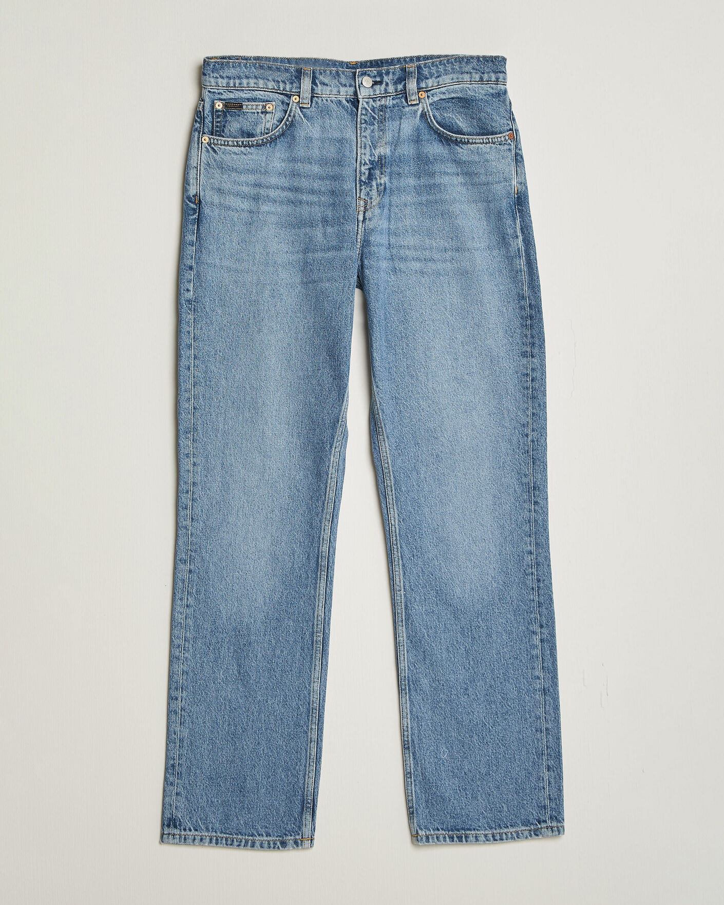Heren | Jeans | Gant | Straight Fit Jeans Mid Blue Broken In
