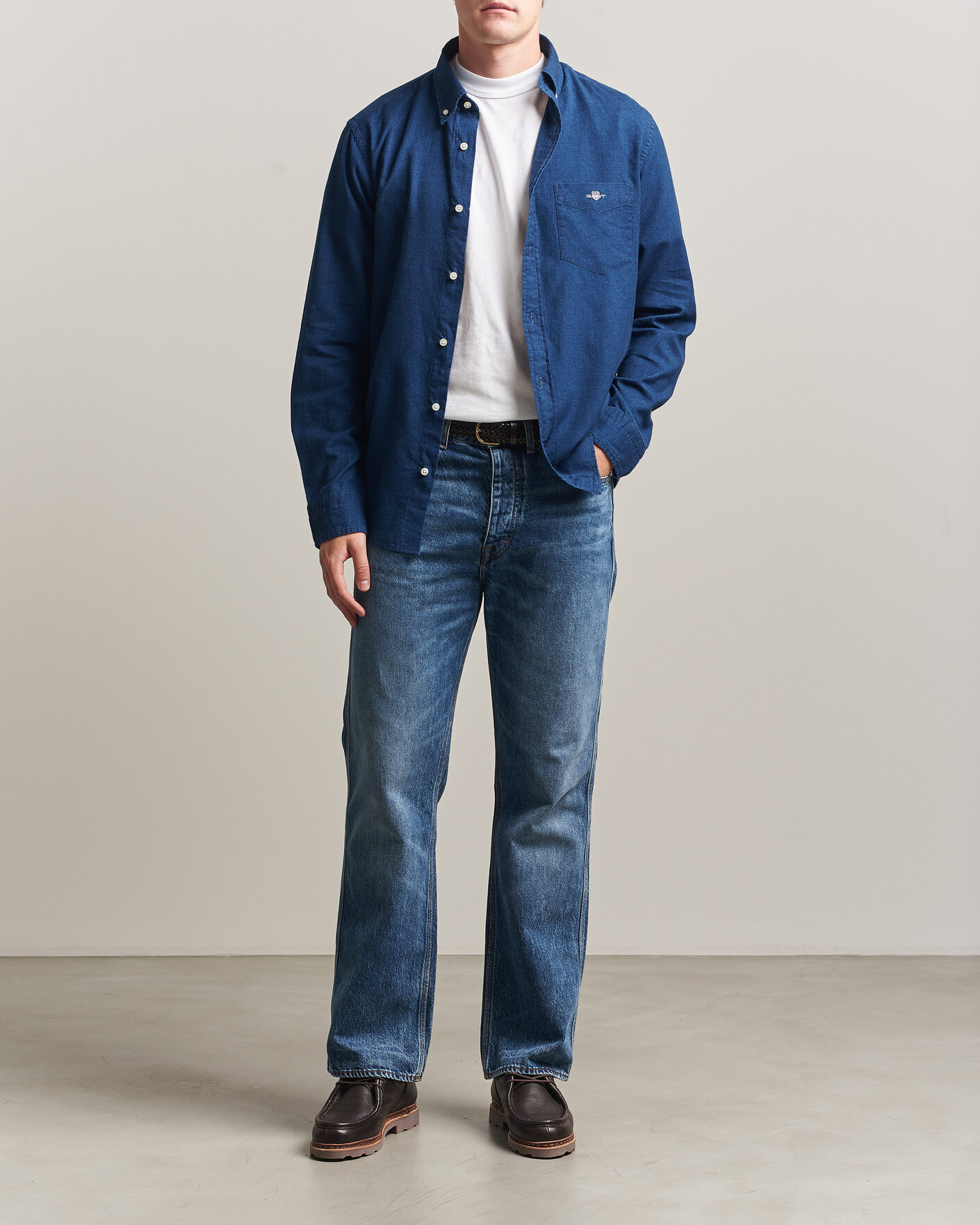 Homme | Chemises | Gant | Regular Fit Indigo Oxford Shirt Dark Blue