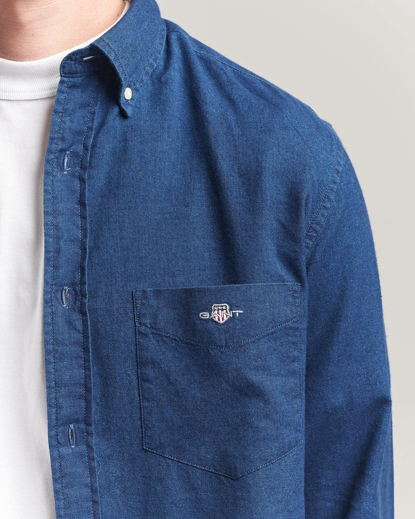 Homme | Chemises | Gant | Regular Fit Indigo Oxford Shirt Dark Blue