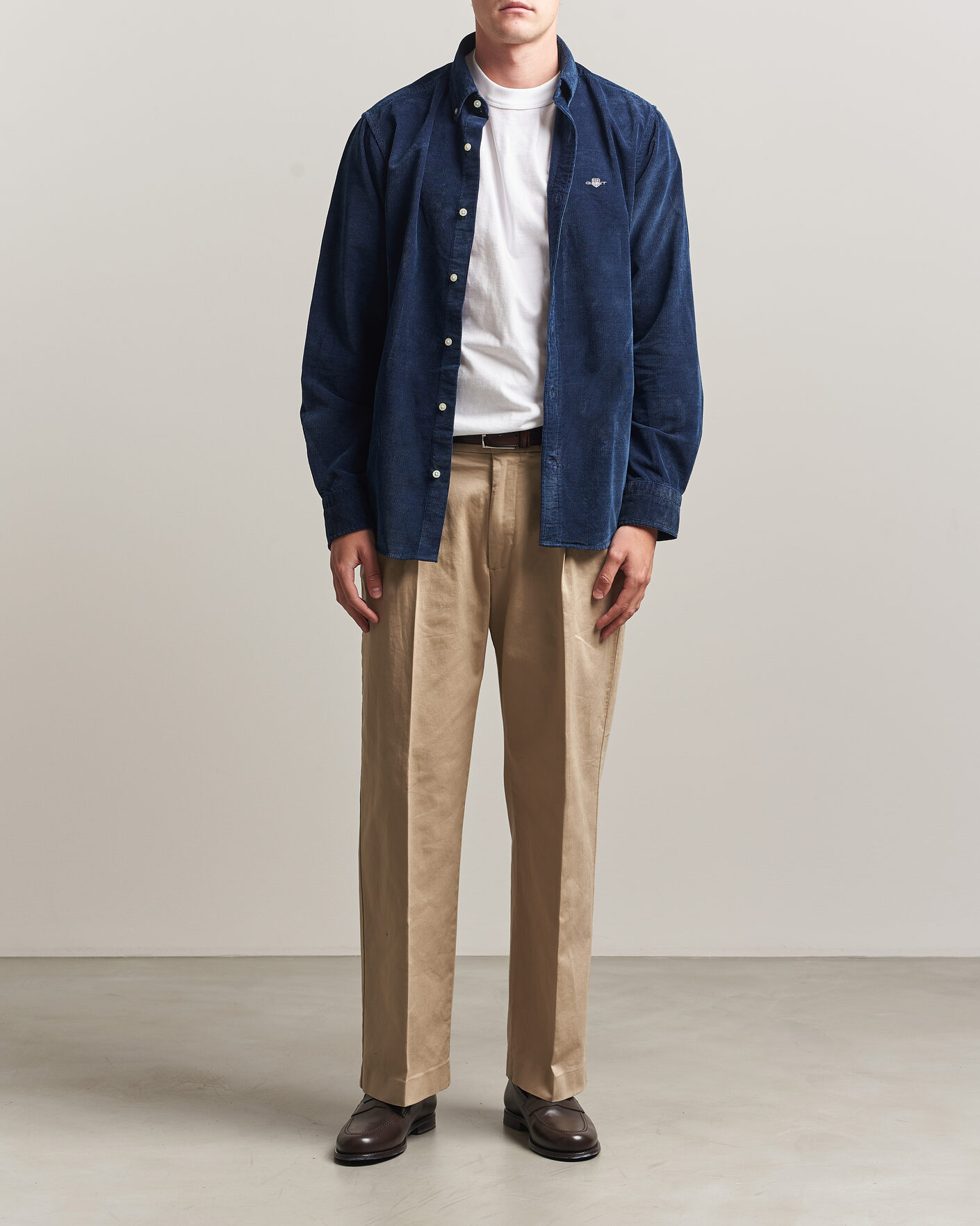 Homme | Chemises | Gant | Indigo Corduroy Shirt Dark Blue