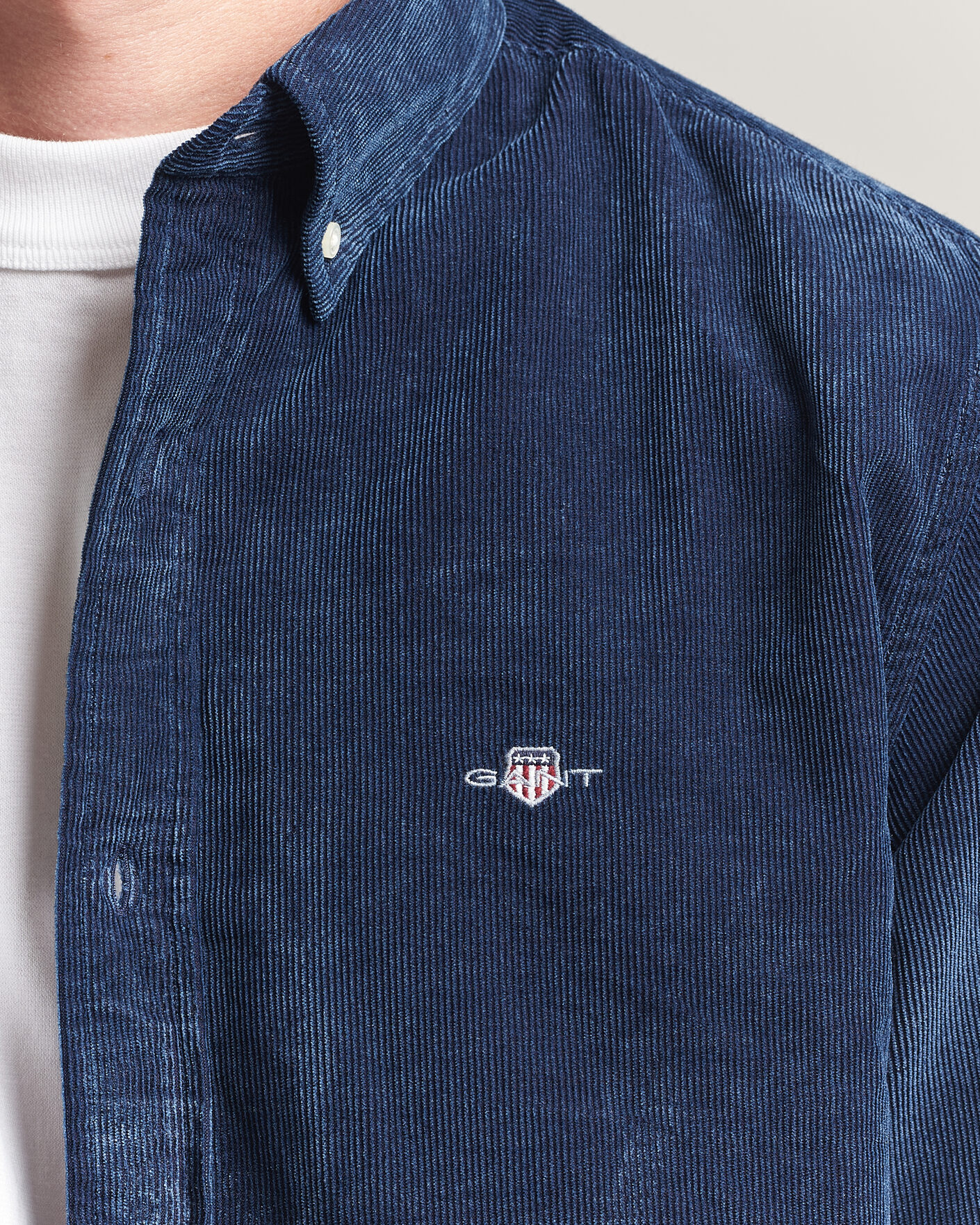 Homme | Chemises | Gant | Indigo Corduroy Shirt Dark Blue