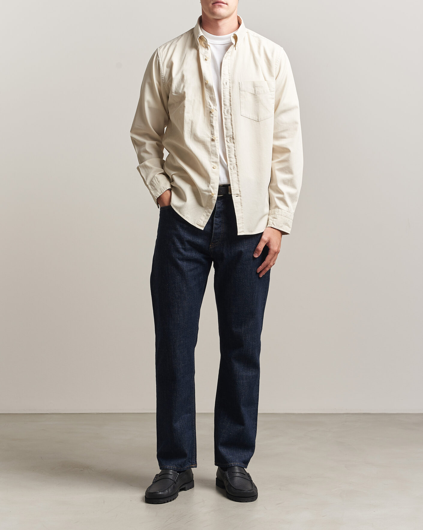 Homme | Chemises | Gant | Regular Fit Garment Dyed Twill Shirt Sand
