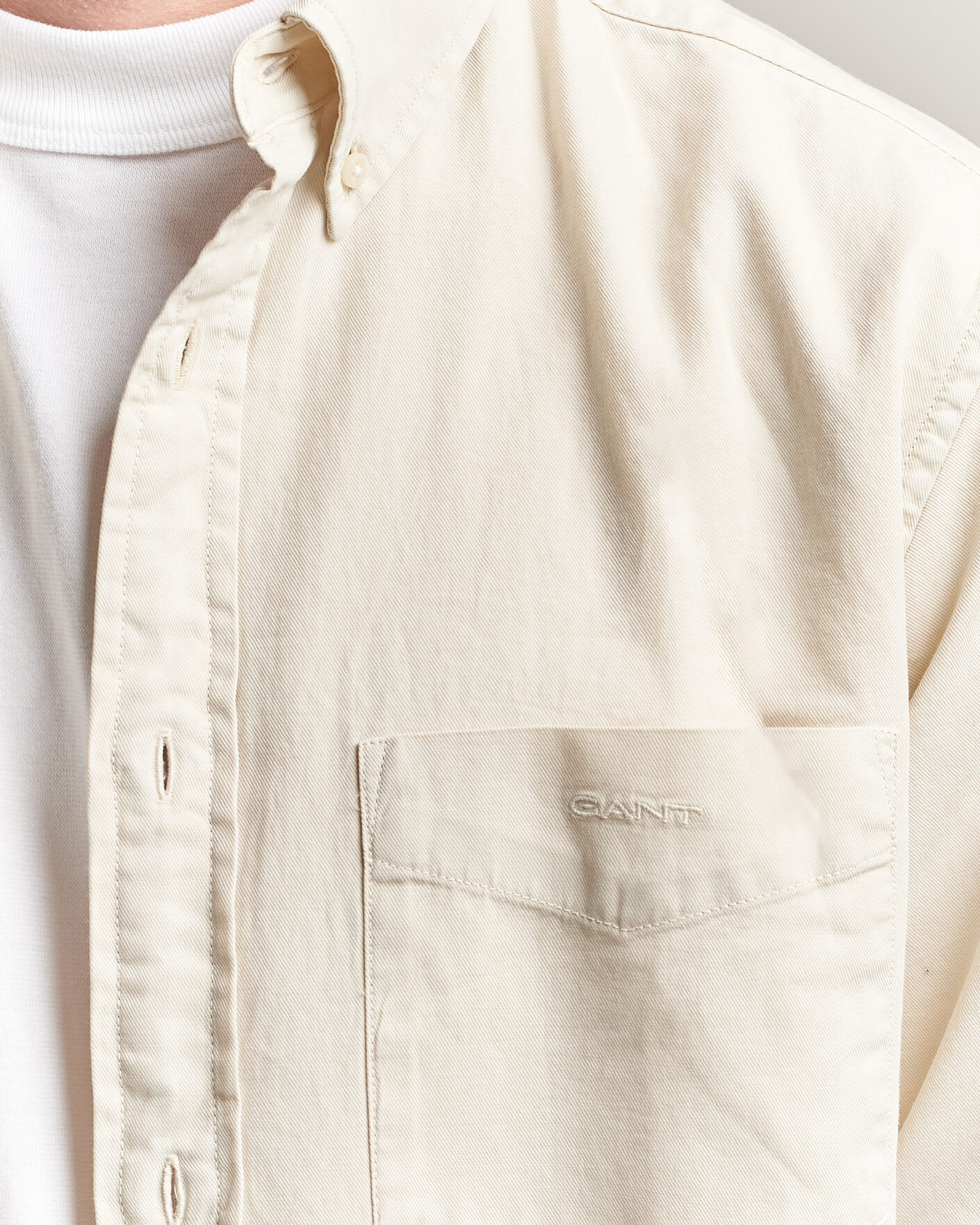 Homme | Chemises | Gant | Regular Fit Garment Dyed Twill Shirt Sand