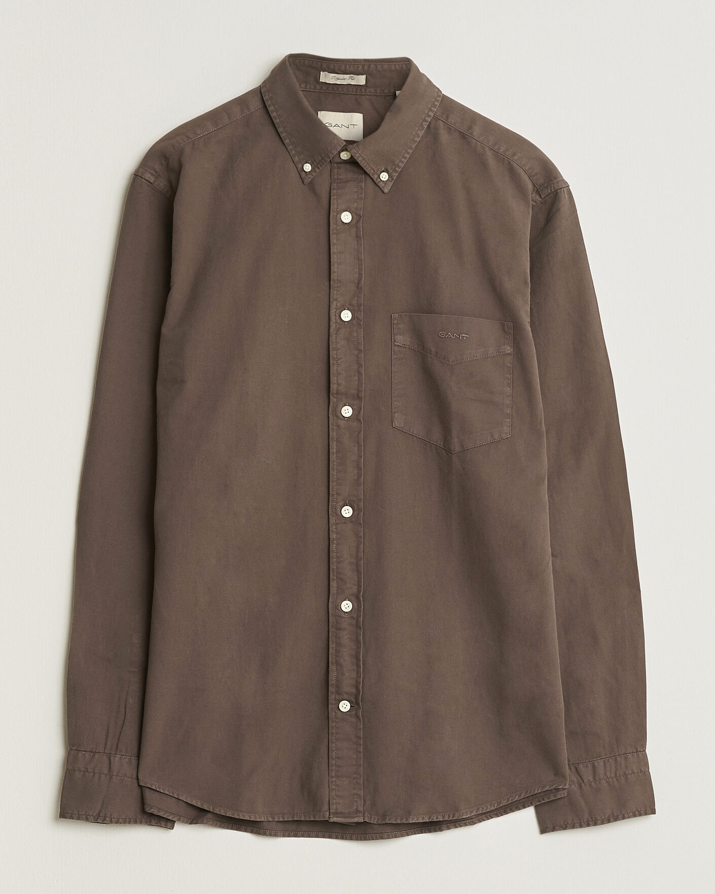 Homme | Chemises | Gant | Regular Fit Garment Dyed Twill Shirt Shadow Brown