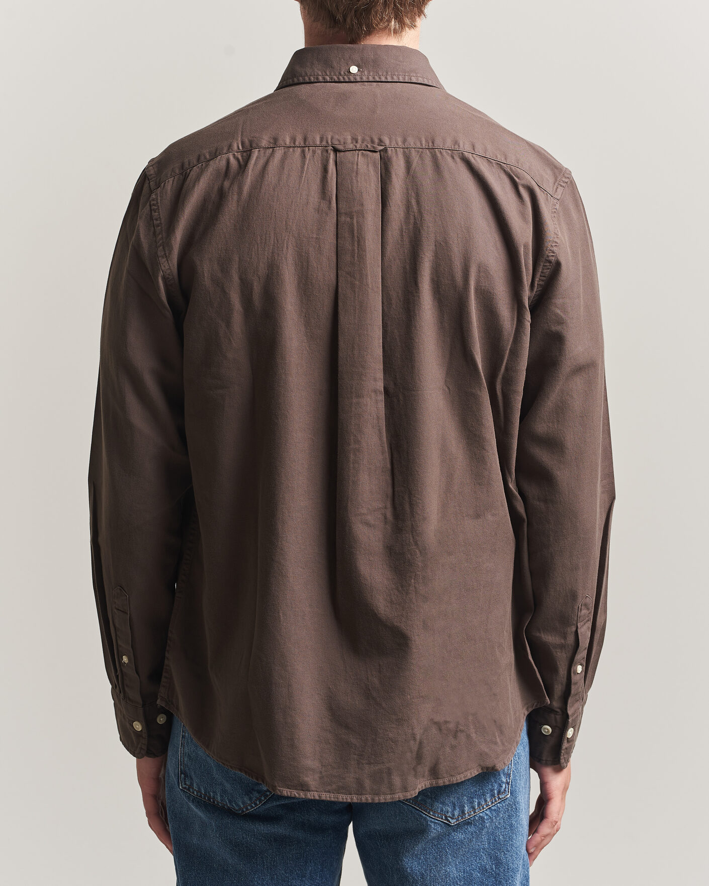 Homme | Chemises | Gant | Regular Fit Garment Dyed Twill Shirt Shadow Brown