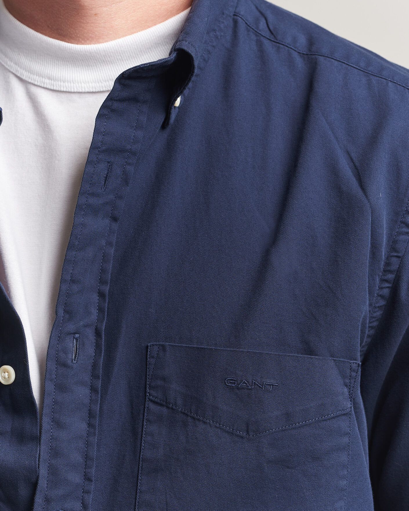 Heren | Overhemden | Gant | Regular Fit Garment Dyed Twill Shirt Evening Blue