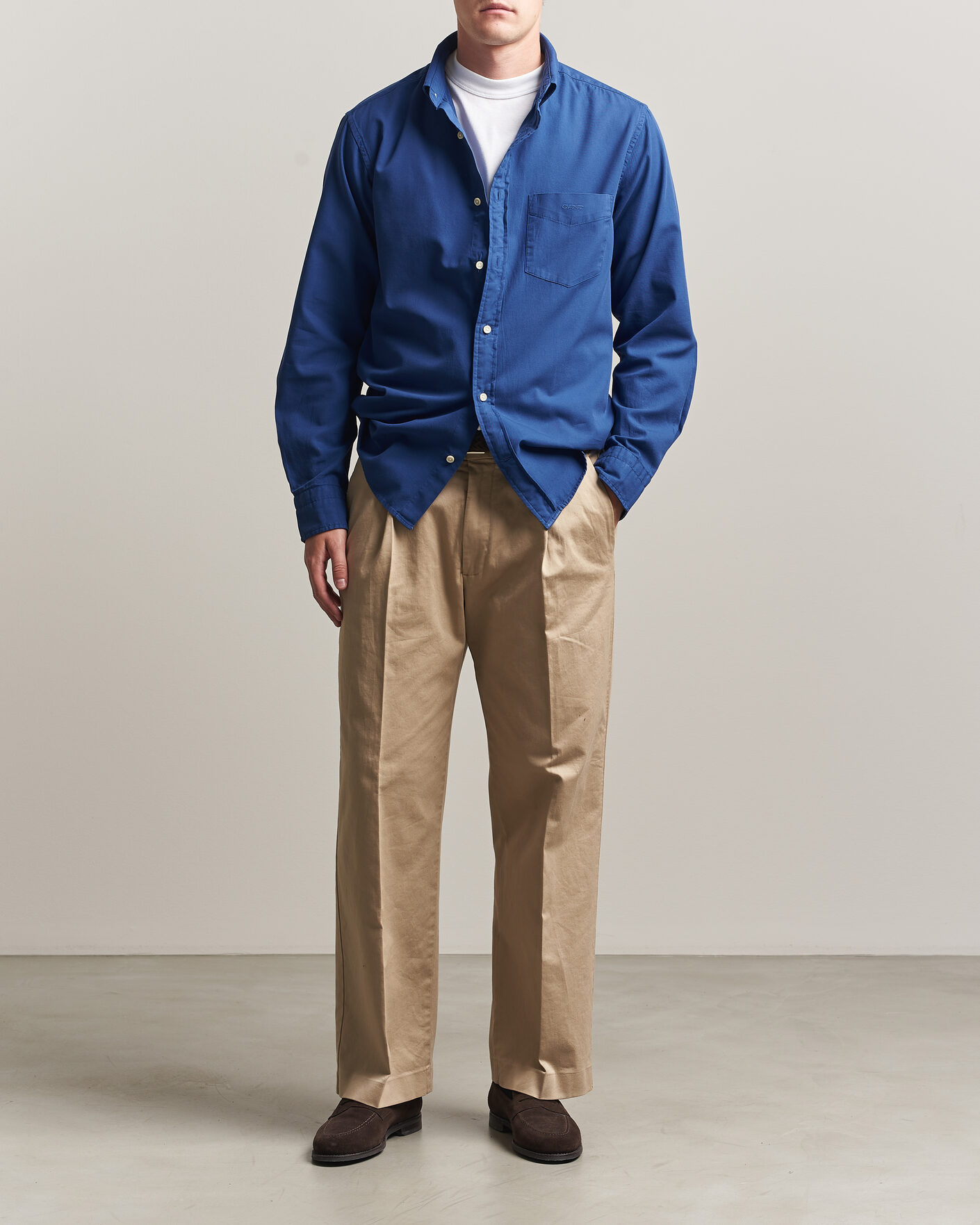 Homme | Chemises | Gant | Regular Fit Garment Dyed Twill Shirt Crisp Blue