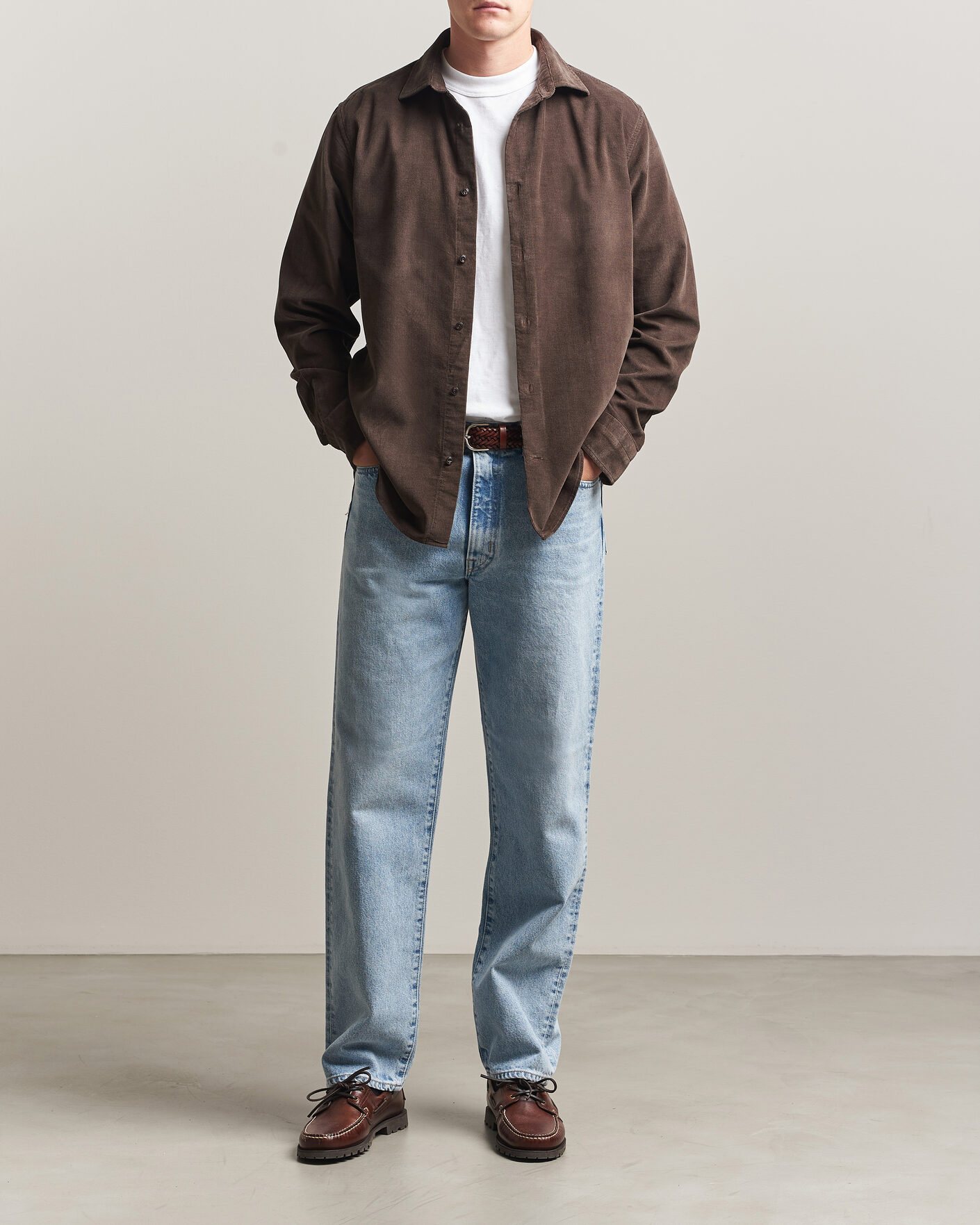 Homme | Chemises | Gant | Regular Fit Baby Cord Shirt Shadow Brown