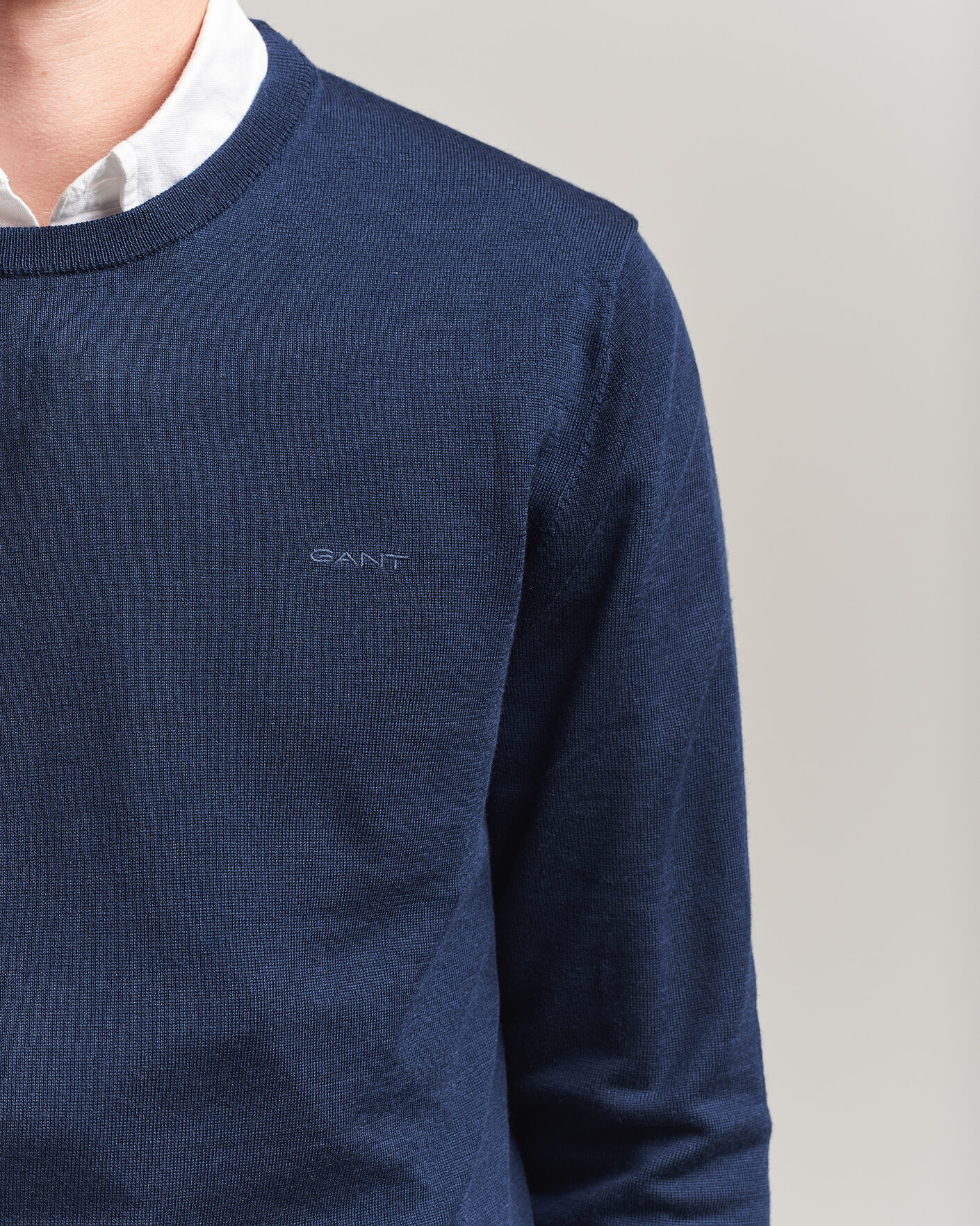 Heren | Truien | Gant | Extrafine Merino Knitted Crew Neck Marine