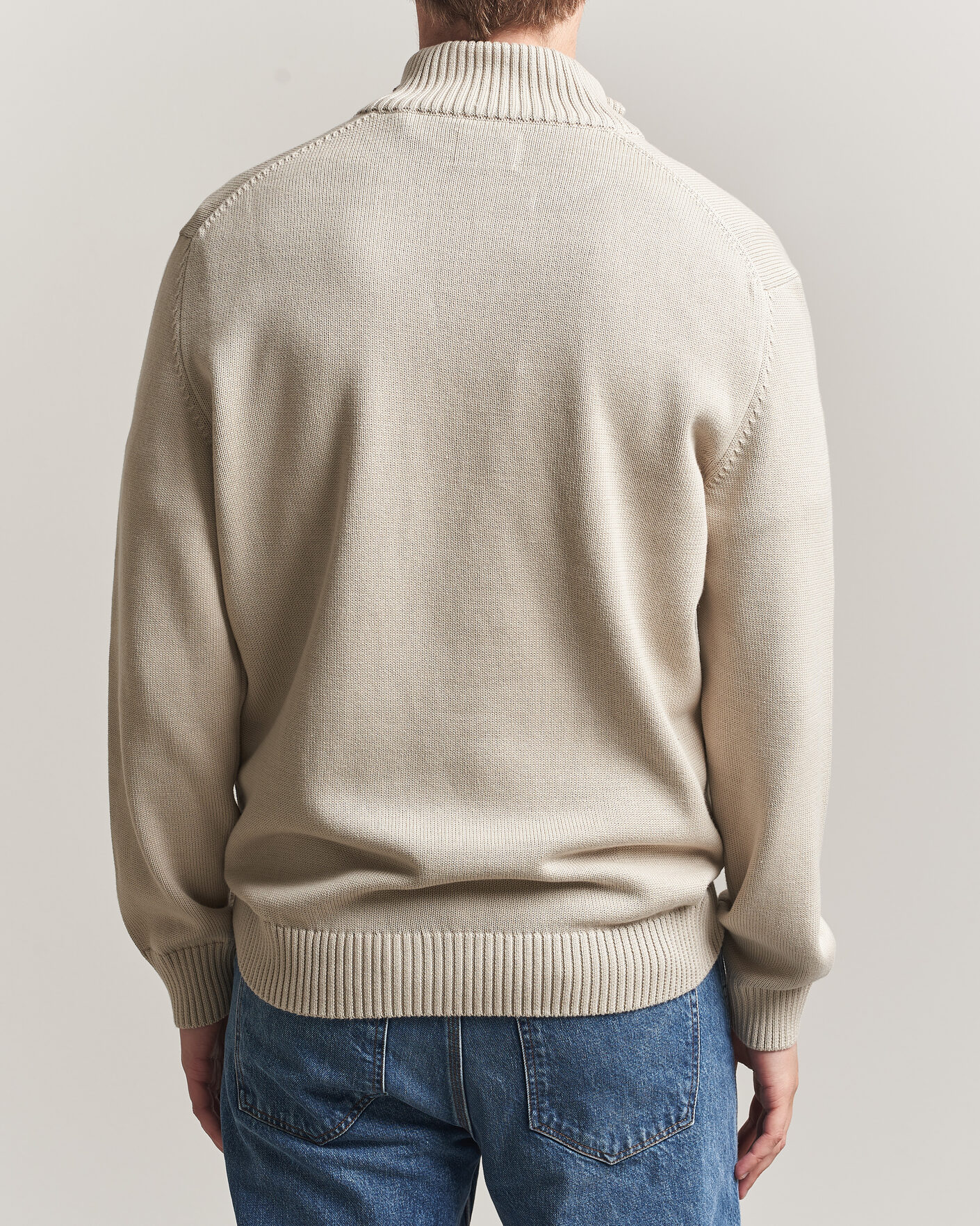 Homme | Pulls Et Tricots | Gant | Casual Cotton Knitted Half Zip Clay Beige