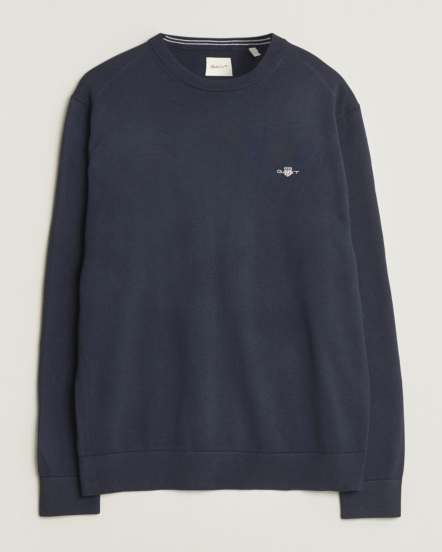 Heren | Truien | Gant | Classic Cotton Crew Neck Evening Blue