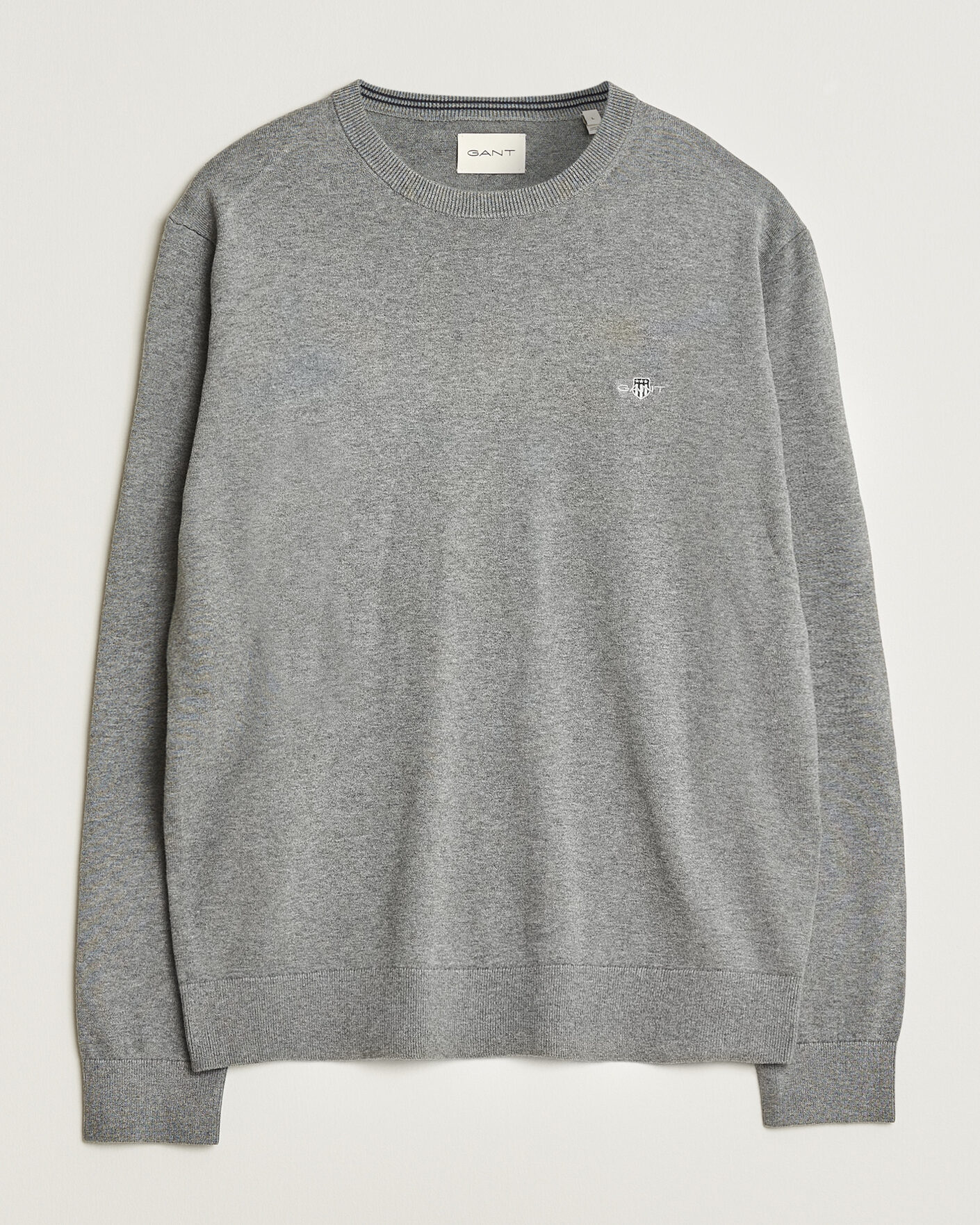 Homme | Pulls Et Tricots | Gant | Classic Cotton Crew Neck Dark Grey Melange