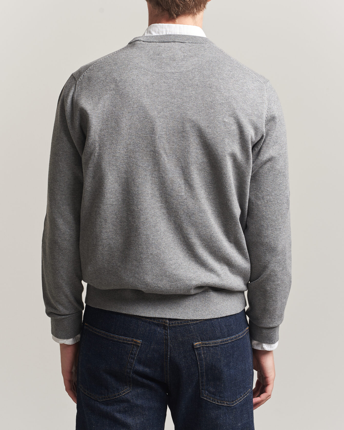 Homme | Pulls Et Tricots | Gant | Classic Cotton Crew Neck Dark Grey Melange