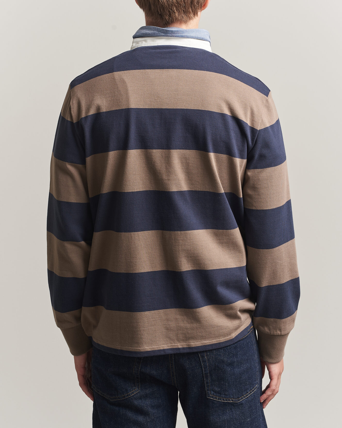 Homme | Pulls Et Tricots | Gant | Chambray Barstriped Rugger Faded Taupe
