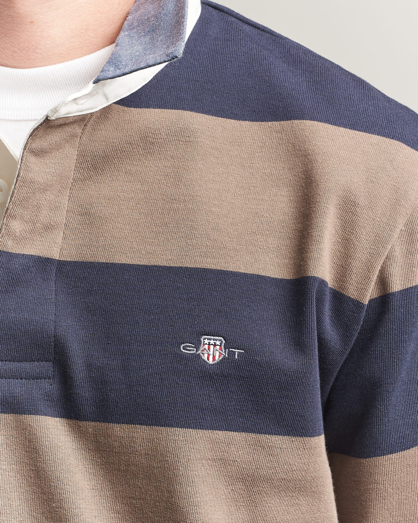 Homme | Pulls Et Tricots | Gant | Chambray Barstriped Rugger Faded Taupe