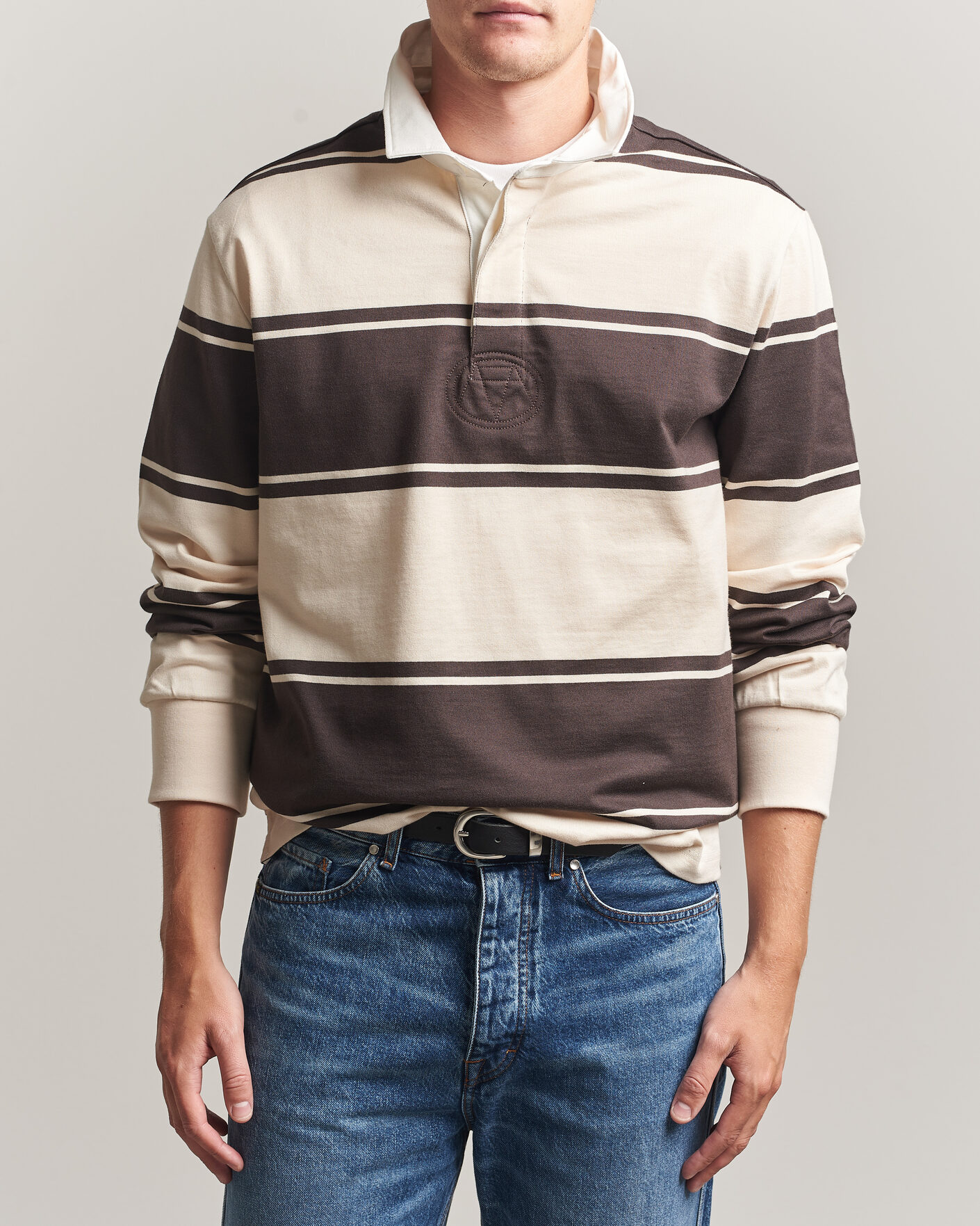 Heren | Truien | Gant | Striped Rugger Charred Wood Brown