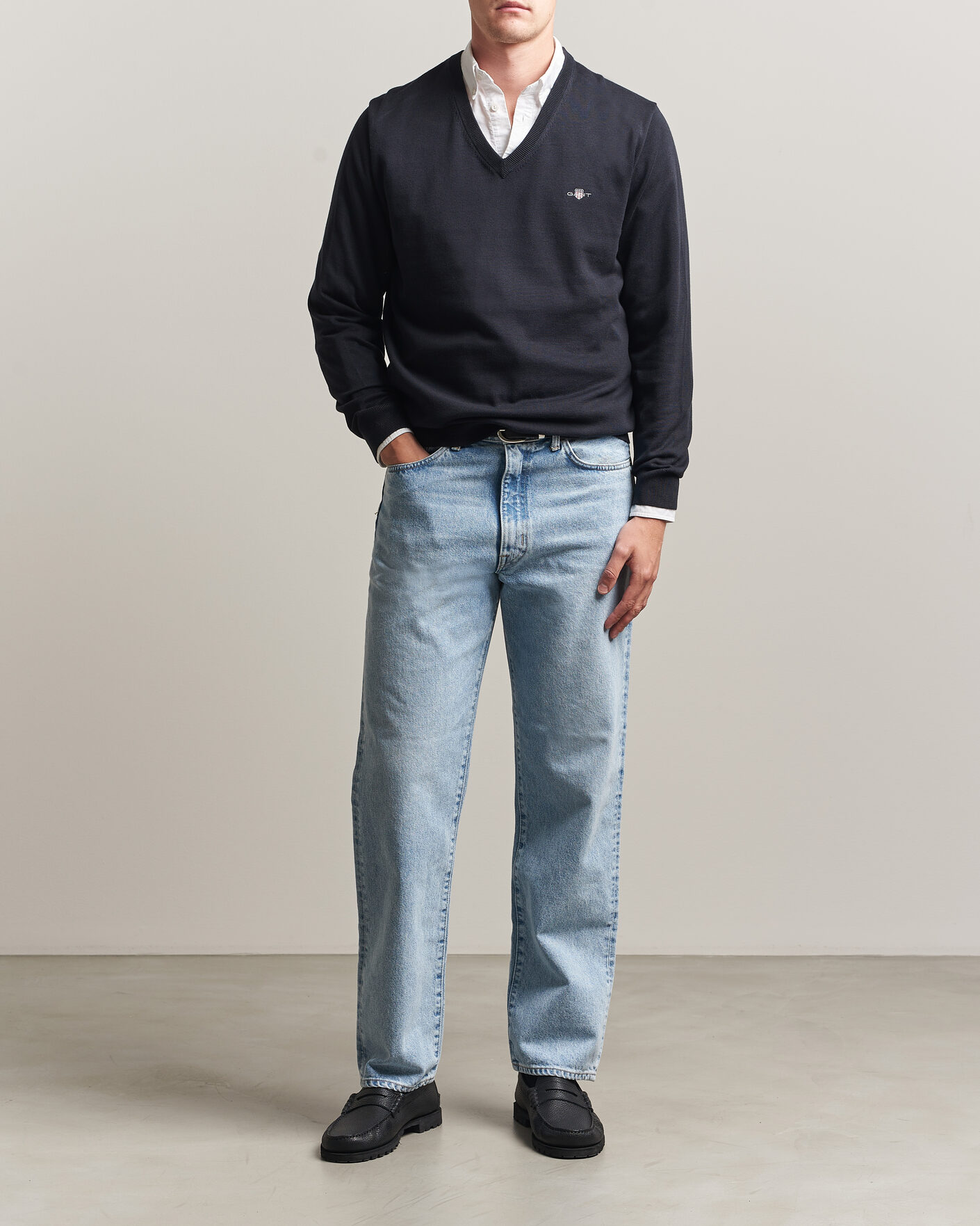 Homme | Pulls Et Tricots | Gant | Classic Cotton V-Neck Black
