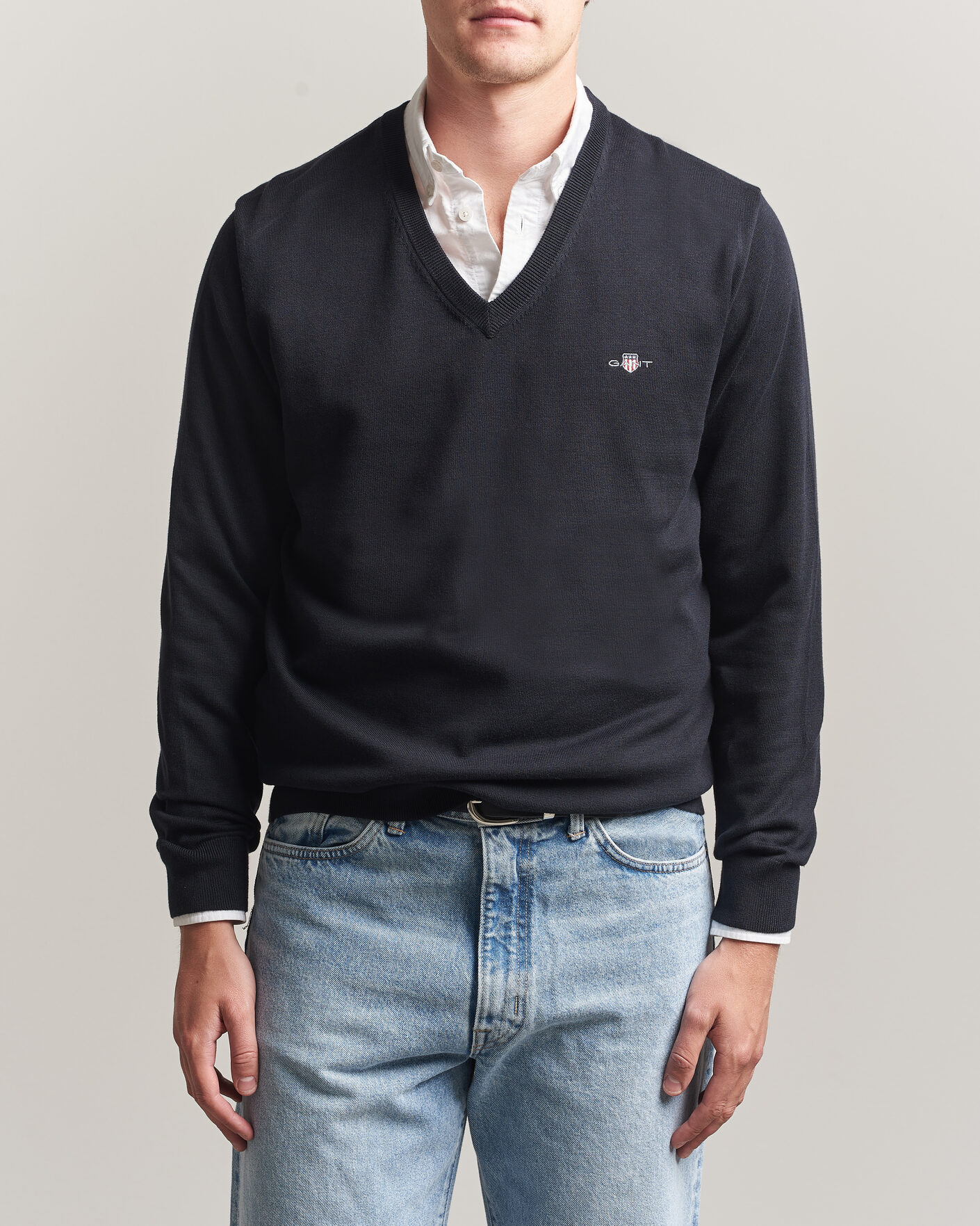 Homme | Pulls Et Tricots | Gant | Classic Cotton V-Neck Black