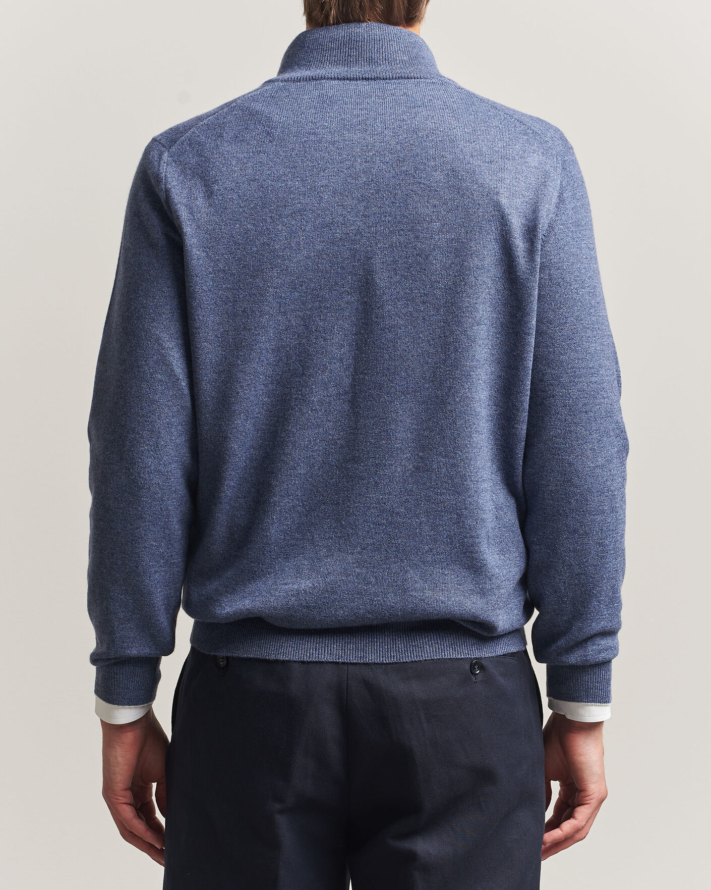 Heren | Truien | Brunello Cucinelli | 2 Ply Cashmere Half Zip Denim Blue
