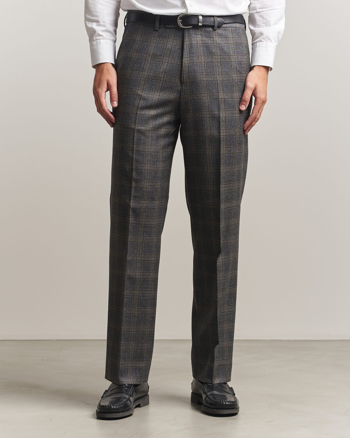 Heren | Broeken | Gant | Wool Glencheck Suit Trousers Ceramic Grey