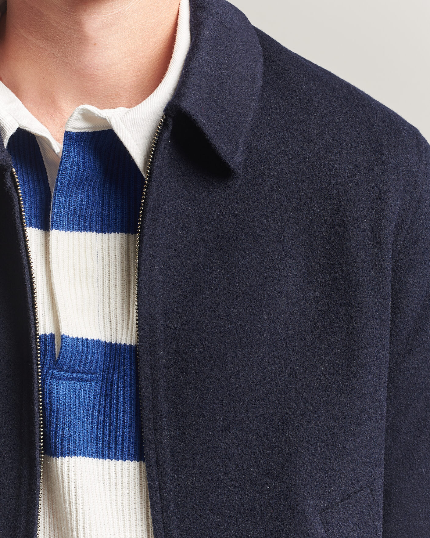 Homme | Manteaux Et Vestes | Gant | Handstitched Wool/Cashmere Jacket Evening Blue