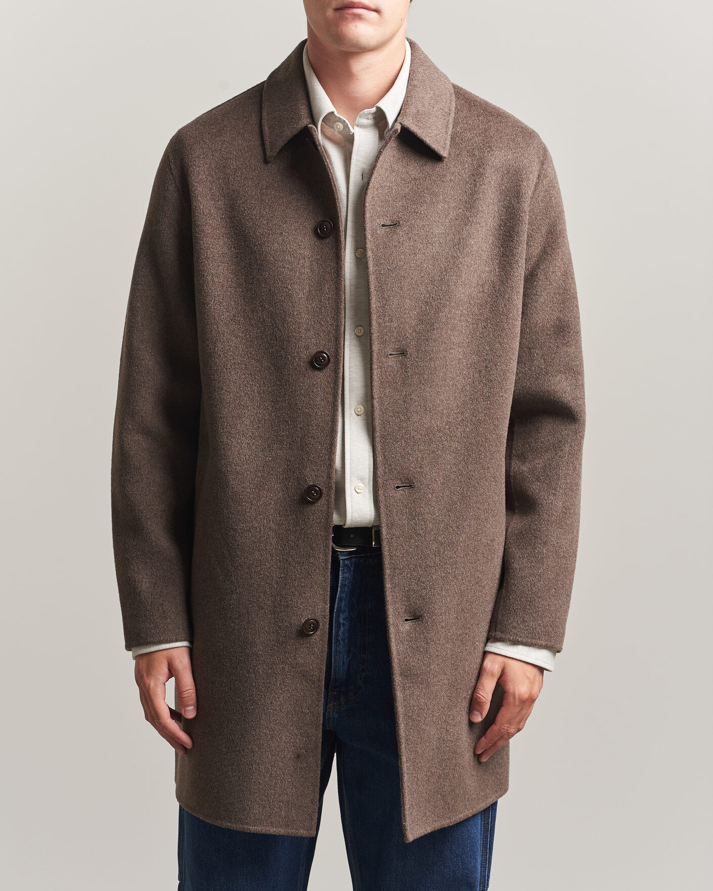 Heren | Jassen | Gant | Handstitched Wool/Cashmere Top Coat Shadow Brown