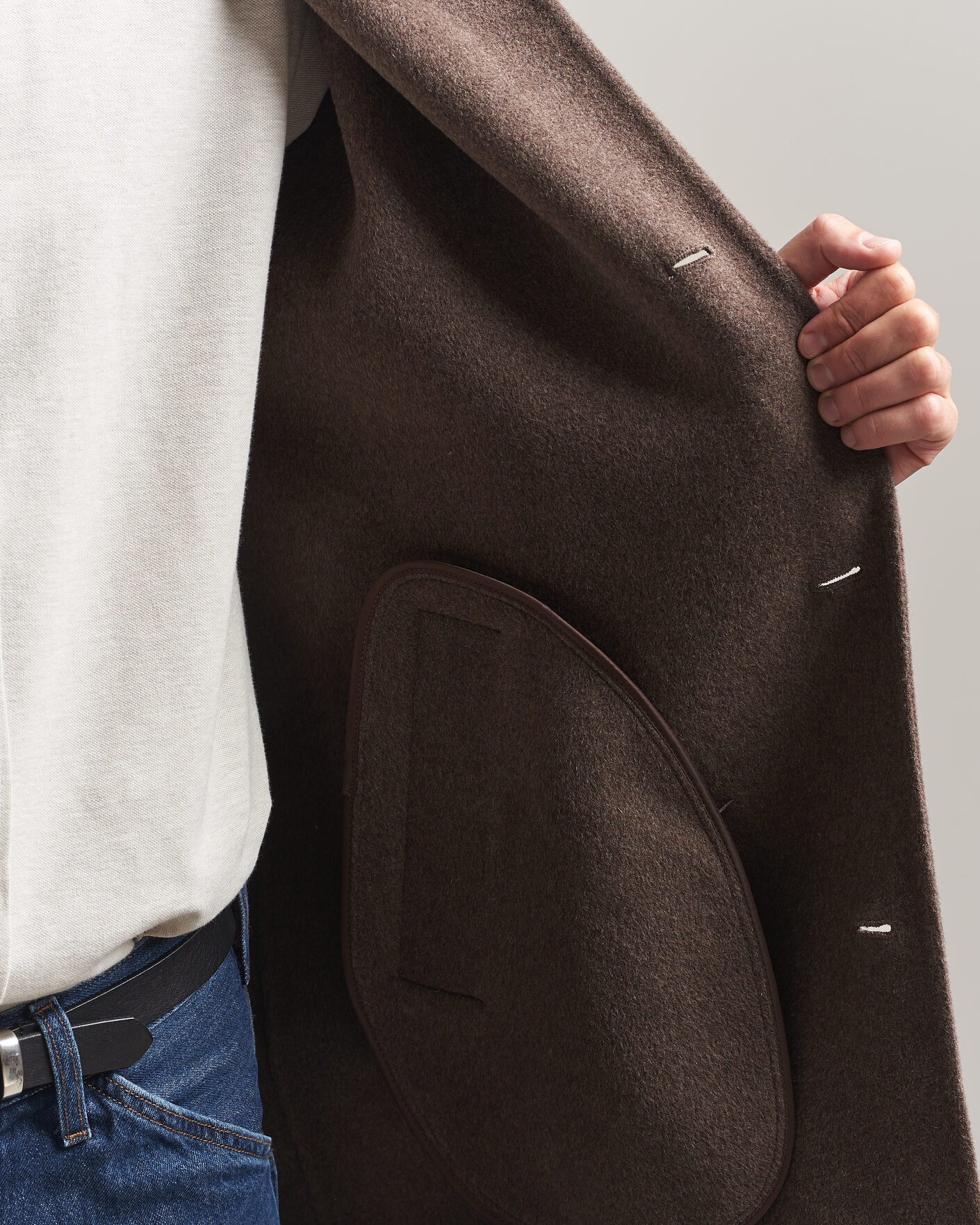 Heren | Jassen | Gant | Handstitched Wool/Cashmere Top Coat Shadow Brown