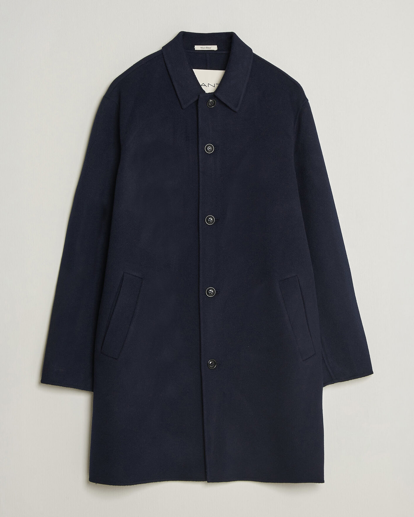Homme | Manteaux Et Vestes | Gant | Handstitched Wool/Cashmere Top Coat Evening Blue