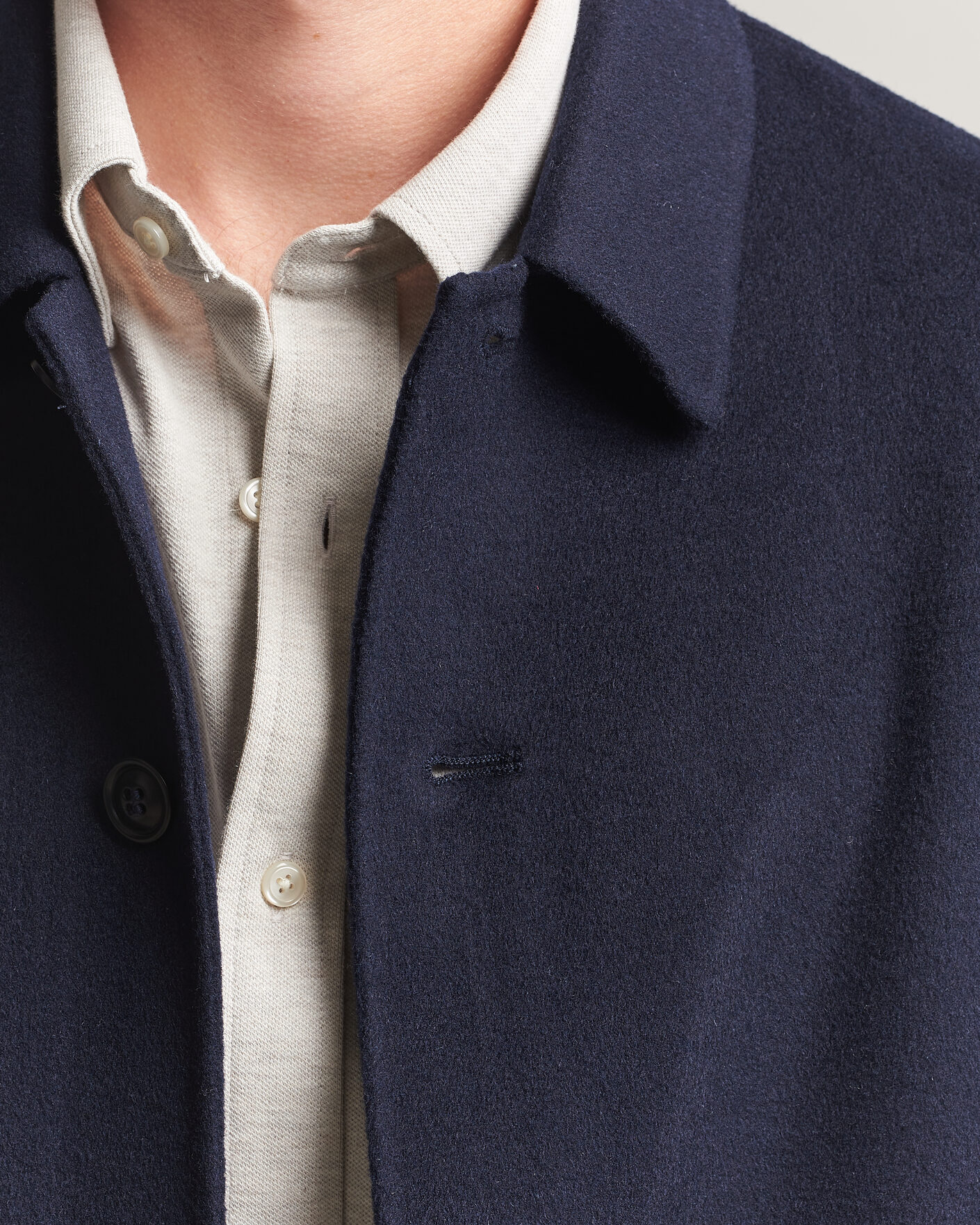 Homme | Manteaux Et Vestes | Gant | Handstitched Wool/Cashmere Top Coat Evening Blue