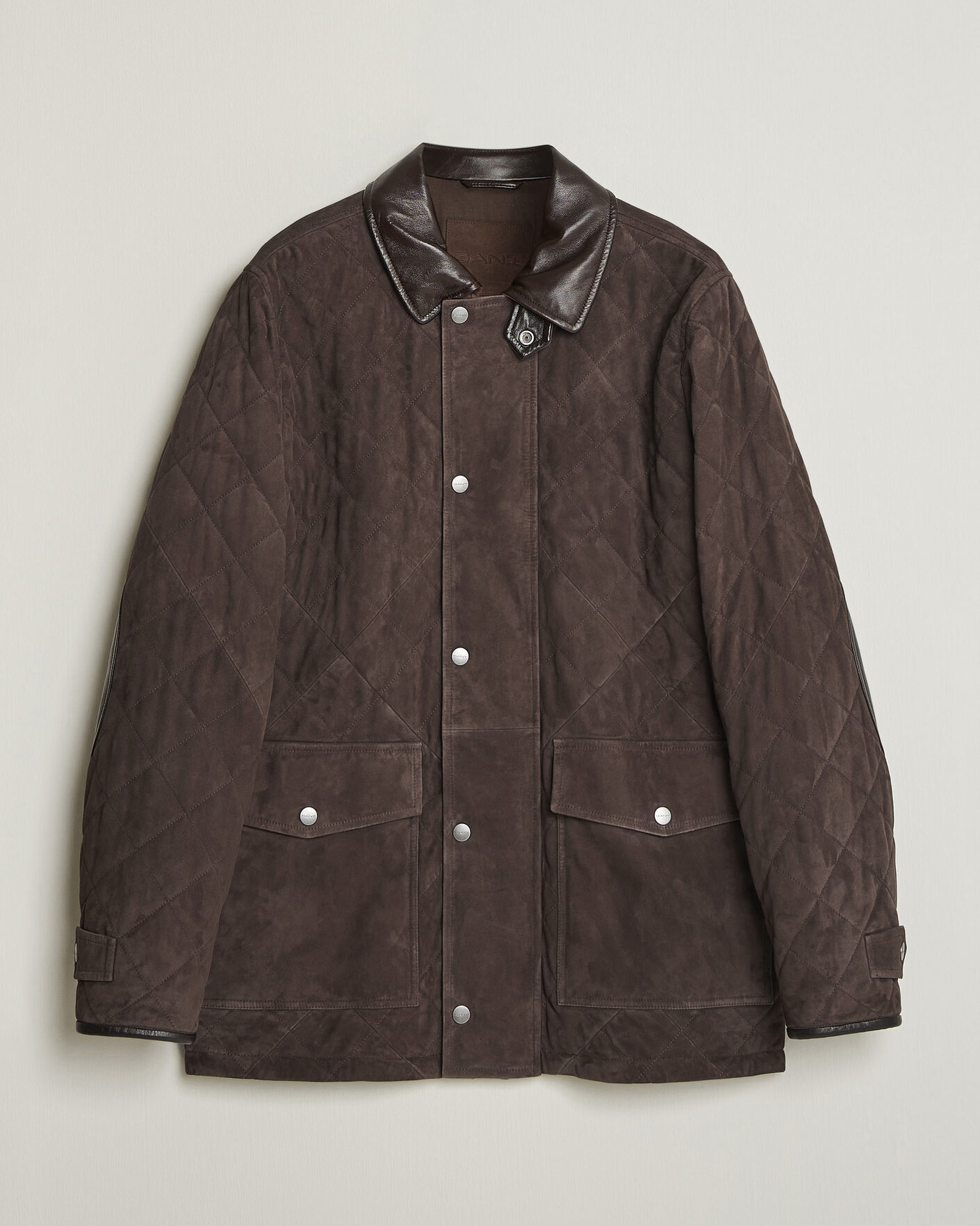 Homme | Manteaux Et Vestes | Gant | Quilted Suede Jacket Black Brown