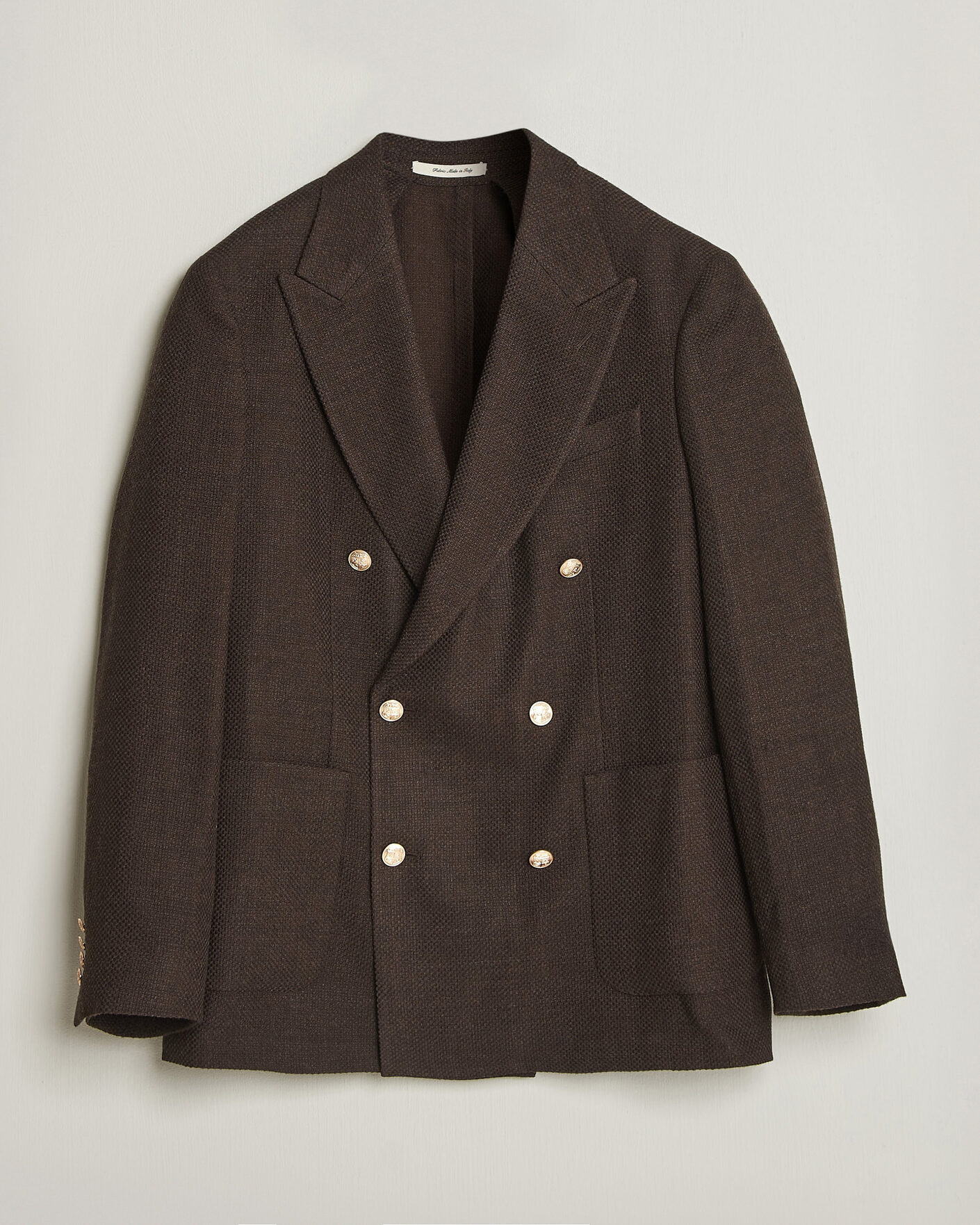 Heren | Blazers | Gant | Wool Textured Double Breasted Blazer Black Brown
