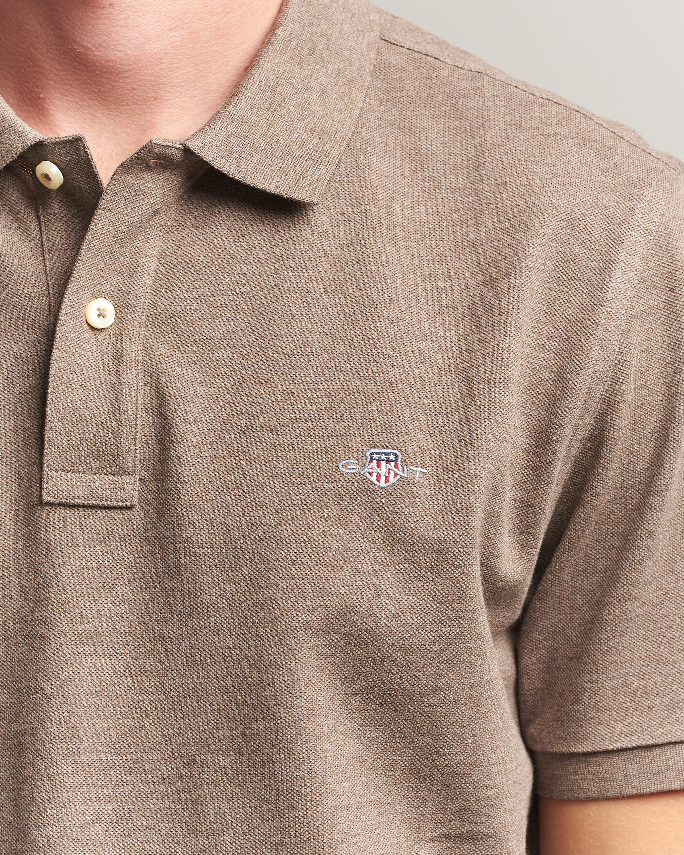 Heren | Polo's | Gant | The Original Polo Dark Hazelnut Melange
