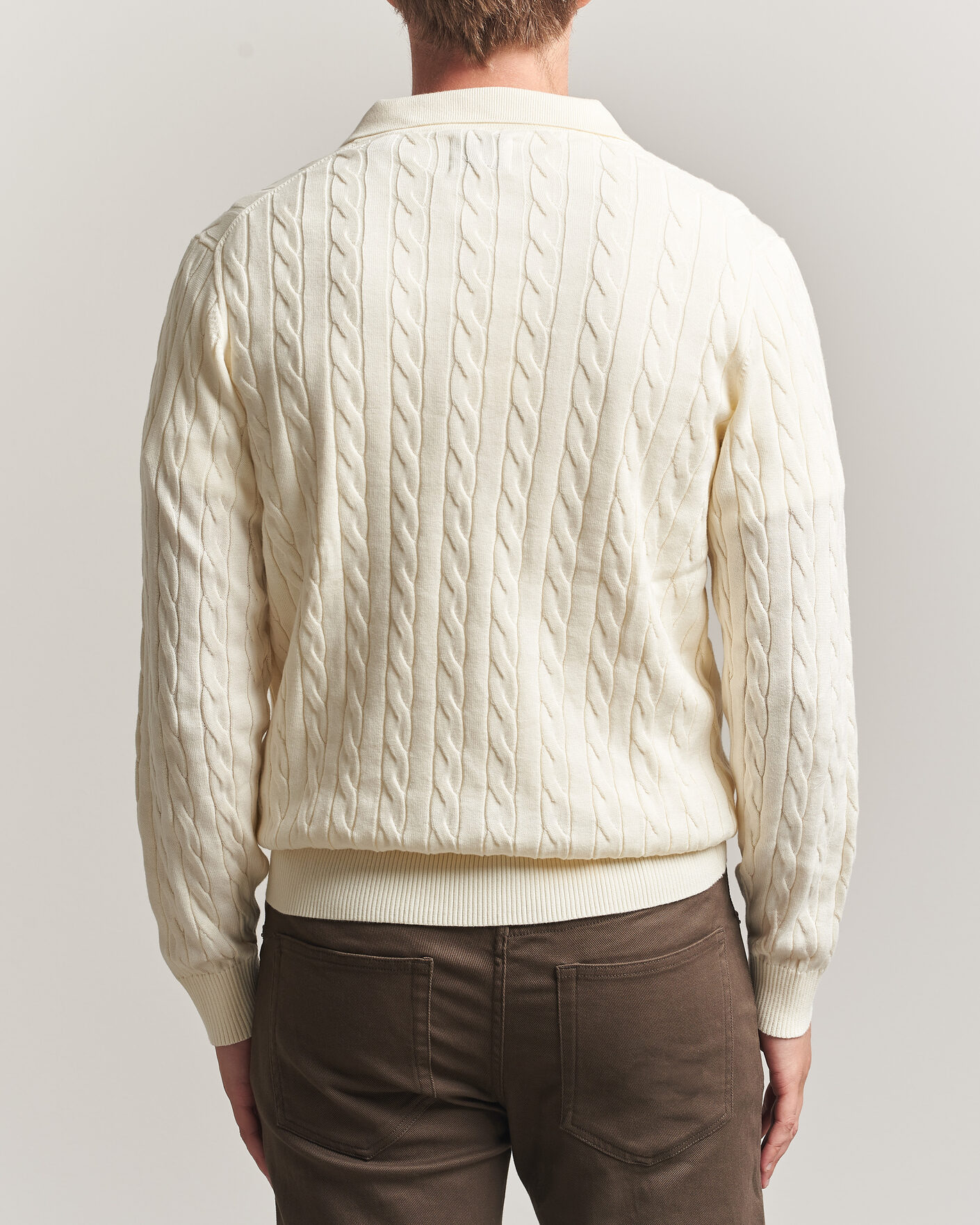 Homme | Pulls Et Tricots | Gant | Cotton Cable Polo Cream