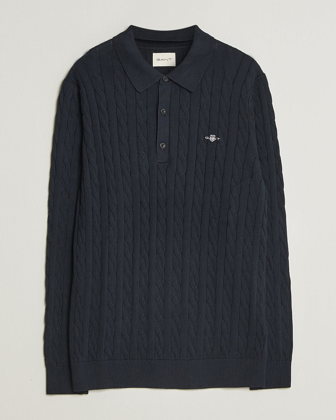 Homme | Pulls Et Tricots | Gant | Cotton Cable Polo Evening Blue