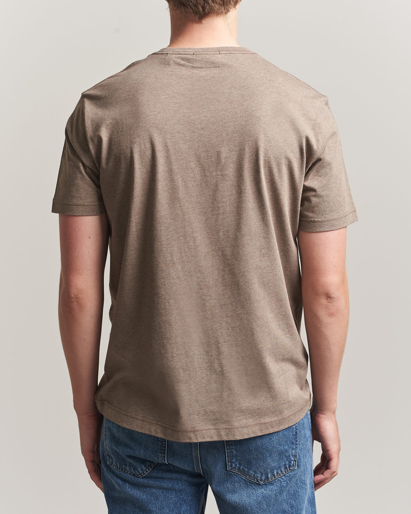 Heren | T-shirts | Gant | The Original T-Shirt Dark Hazelnut Melange