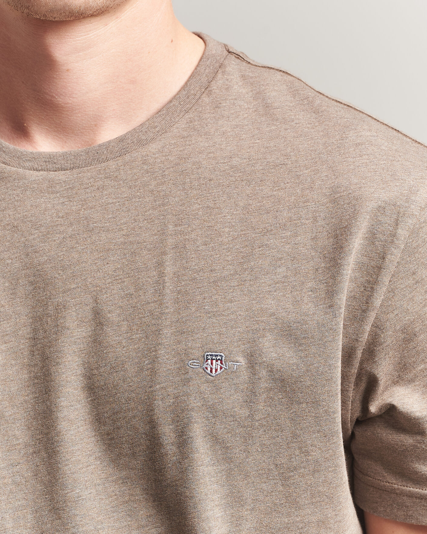 Heren | T-shirts | Gant | The Original T-Shirt Dark Hazelnut Melange