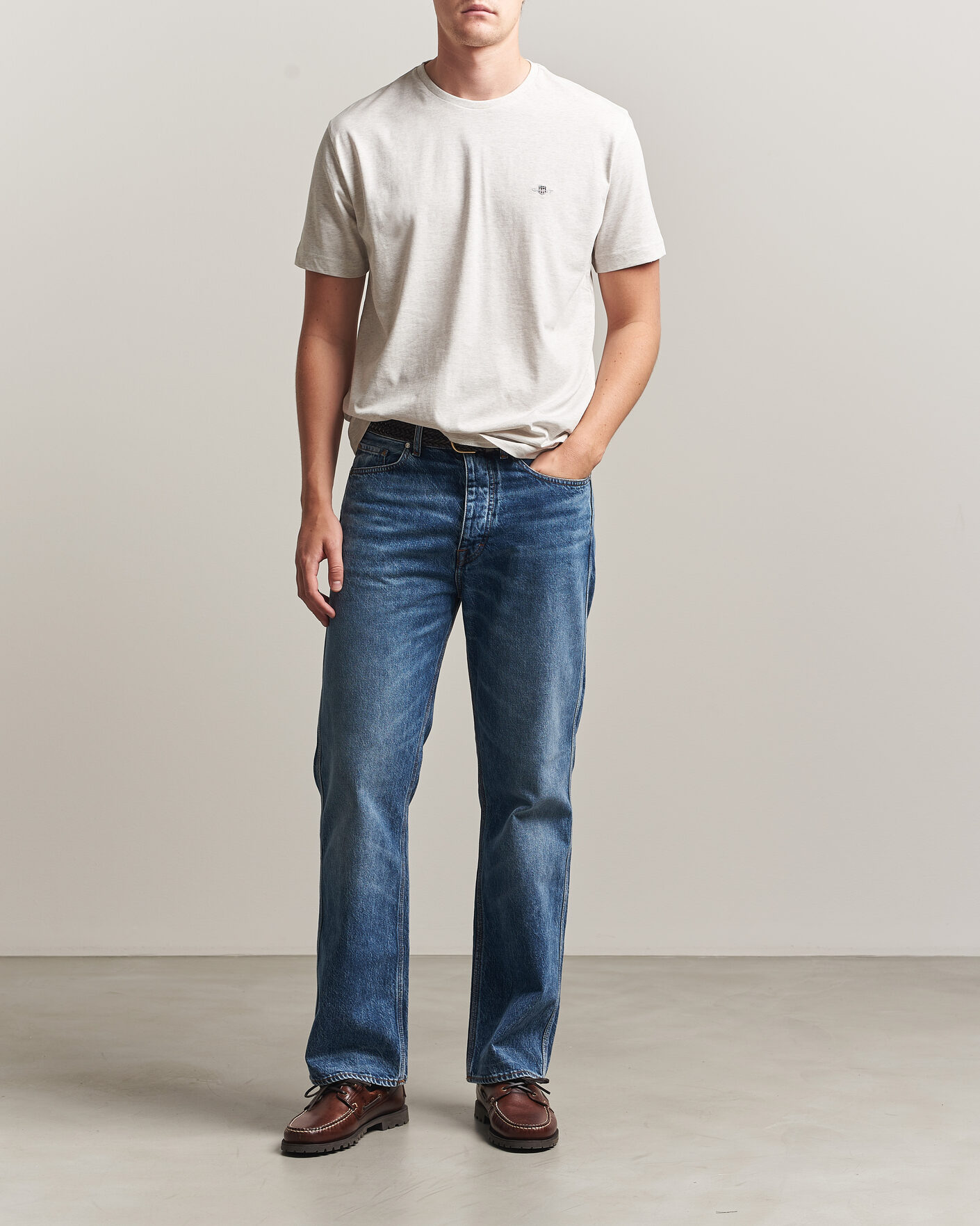 Heren | T-shirts | Gant | The Original T-Shirt Glacier Melange