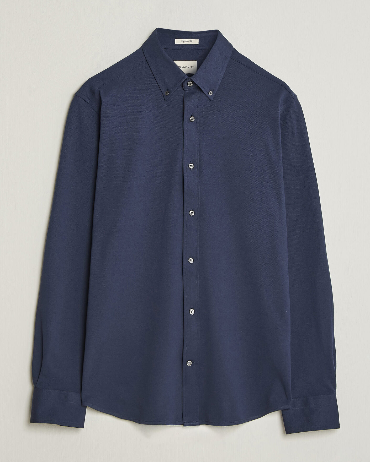 Heren | Overhemden | Gant | Regular Fit Jersey Pique Shirt Marine