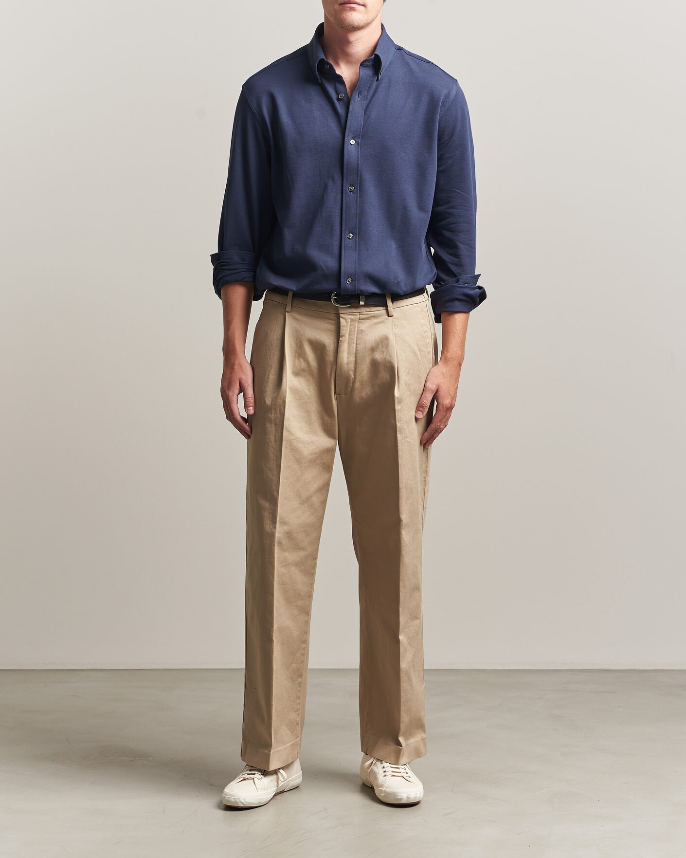 Heren | Overhemden | Gant | Regular Fit Jersey Pique Shirt Marine