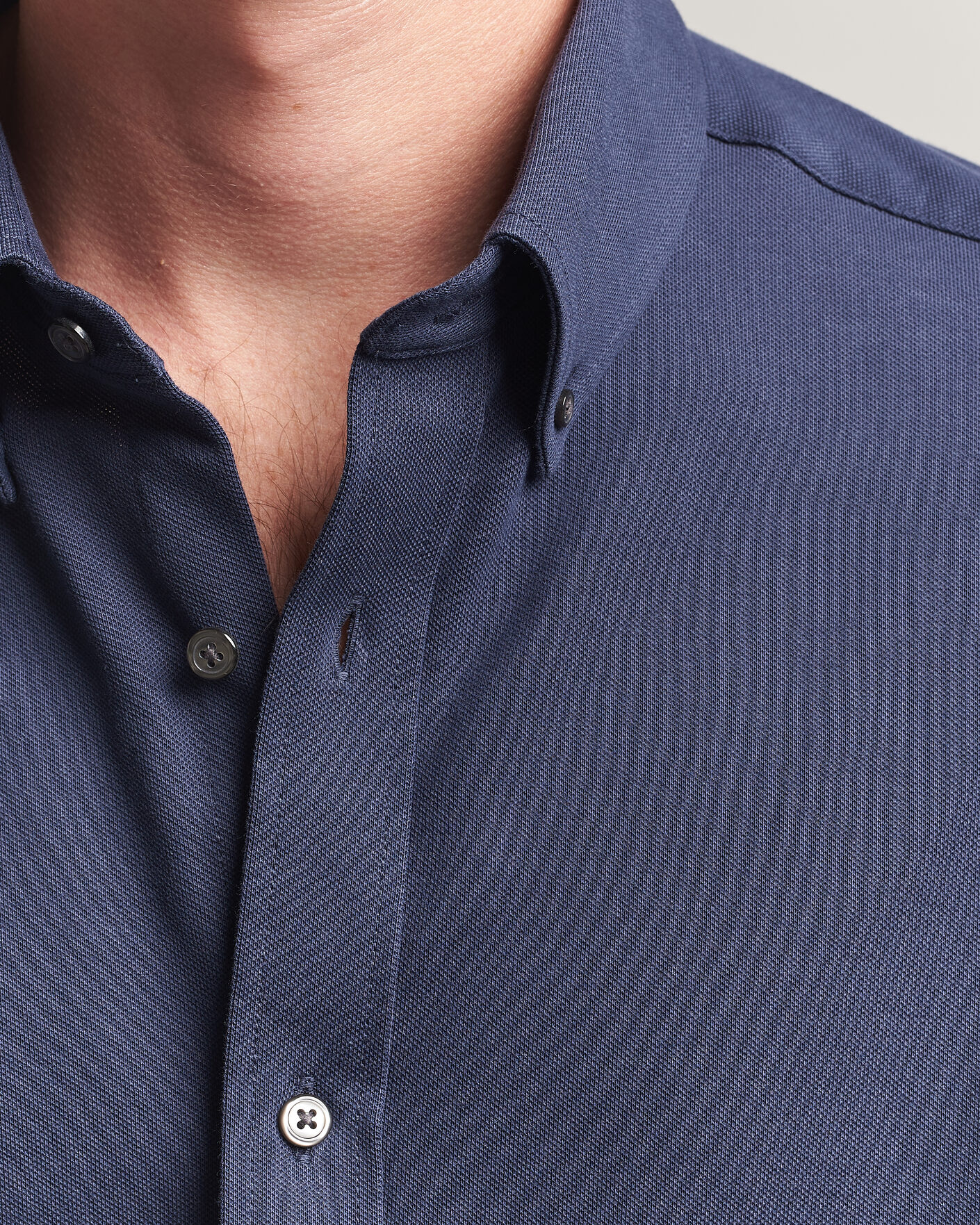 Heren | Overhemden | Gant | Regular Fit Jersey Pique Shirt Marine