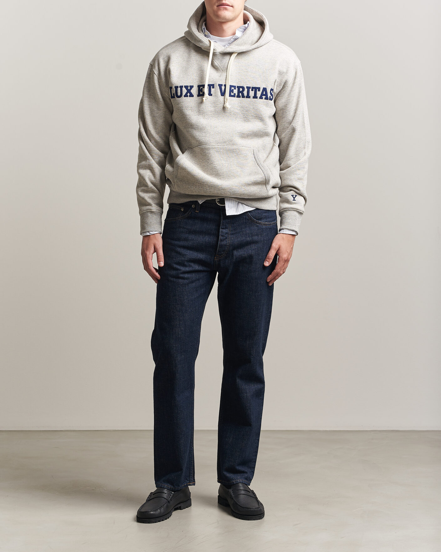 Heren | Truien | Gant | YALE Hoodie Grey Melange