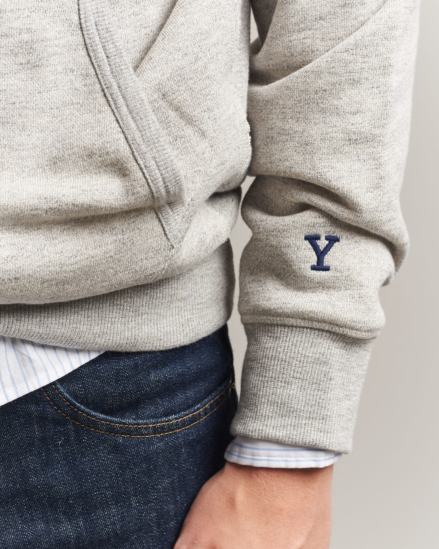 Heren | Truien | Gant | YALE Hoodie Grey Melange