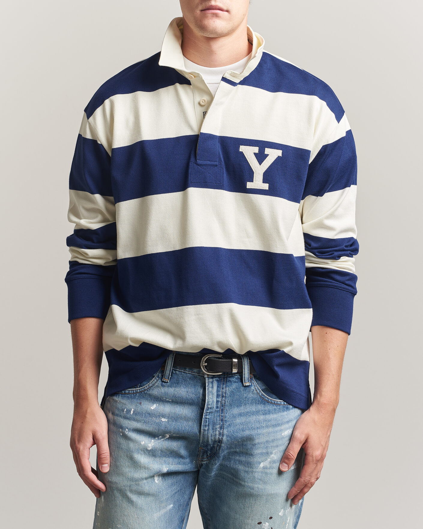 Homme | Pulls Et Tricots | Gant | YALE Striped Heavy Rugger Rich Navy
