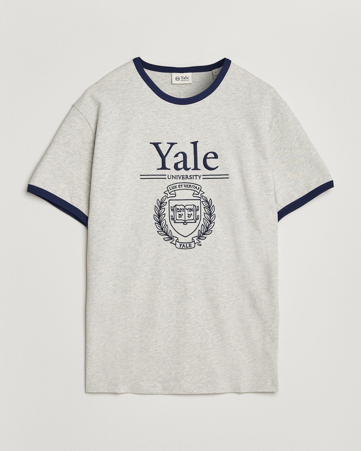 Homme | T-shirts | Gant | YALE Crew Neck T-Shirt Grey Melange