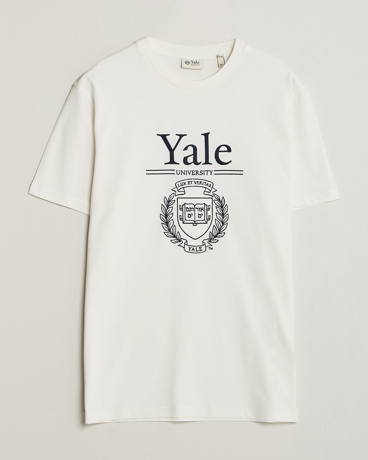 Heren | T-shirts | Gant | YALE Crew Neck T-Shirt Eggshell