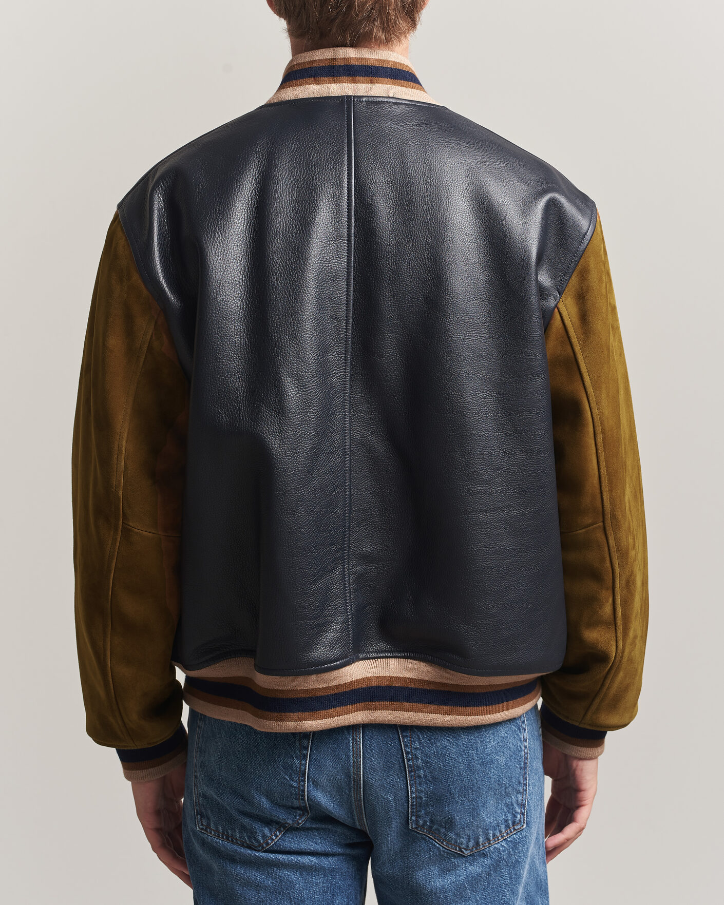 Heren | Jassen | Gant | YALE Suede/Leather Varsity Jacket Navy